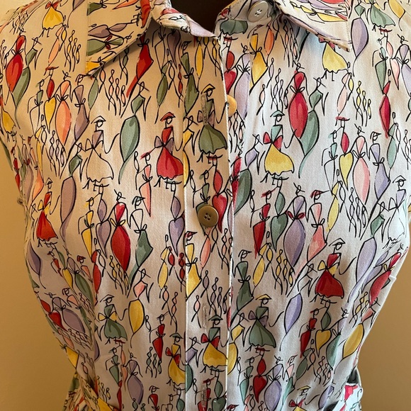 Talbots fashion print button-up Dress - Picture 2 of 5